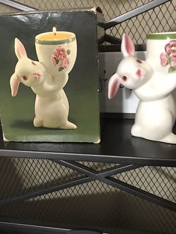 Ceramic Bunny With Candle
