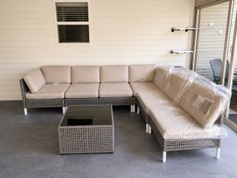 7-Piece Wicker Outdoor Sectional Sofa Set