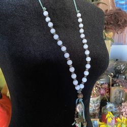 Brand New Bohemian Beaded Charm And Tassel Necklace 