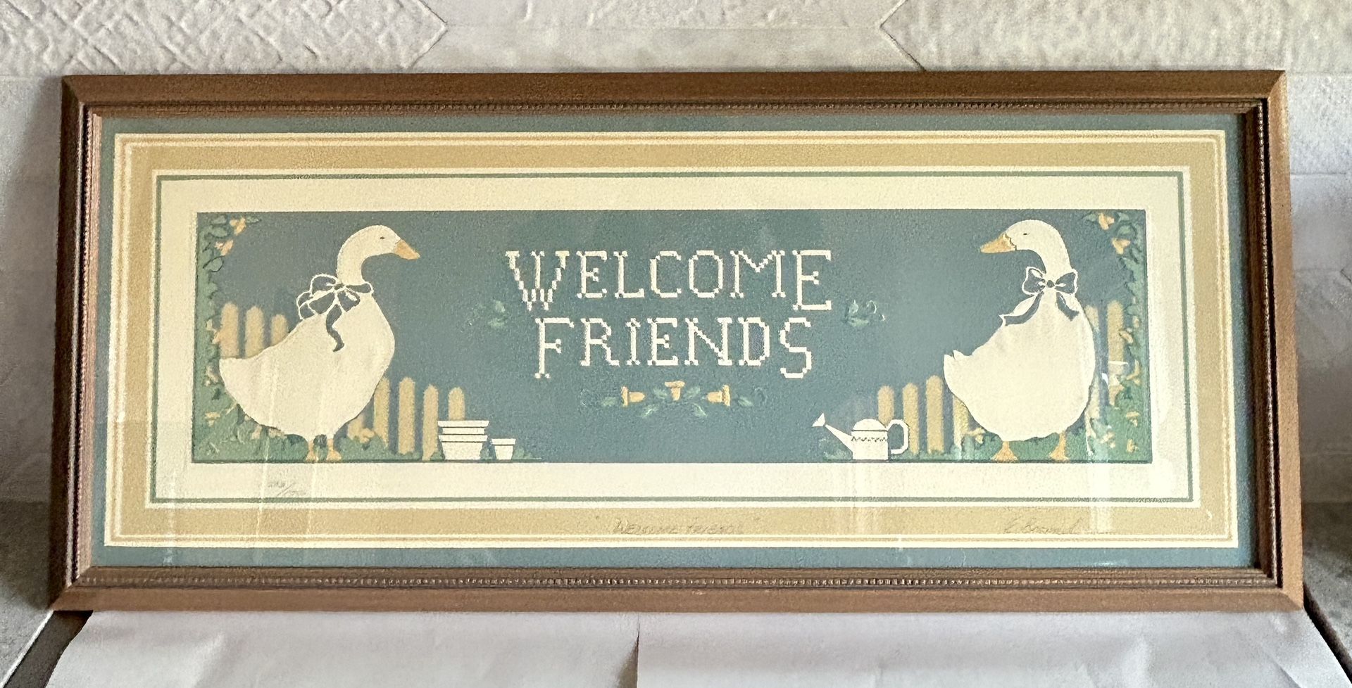 Vintage Signed And Numbered Elizabeth Brownd “Welcome Friends” Geese Print
