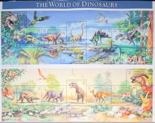 The World of Dinosaurs Poster, 15 Stamps 32 cents, Value $4.80, MNH OG