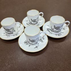 Vintage 1951 Royal Worcester Demitasse set of 4