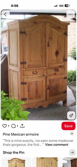 Rustic Mexican pine amour with man made worm holes