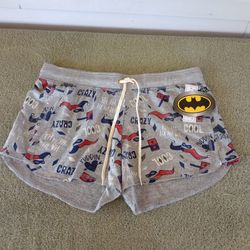 Batman sleepwear Harley Gray shorts Sz. M(7-8) NWT