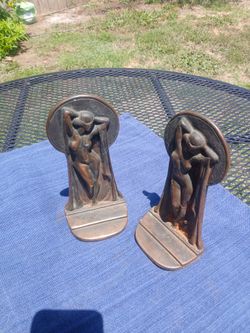 1920 Art Deco Nude Female Bookends