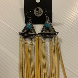 Tribal Fashion Jewelry Metal Geometric With Turquoise Style Gem And Tassels 4