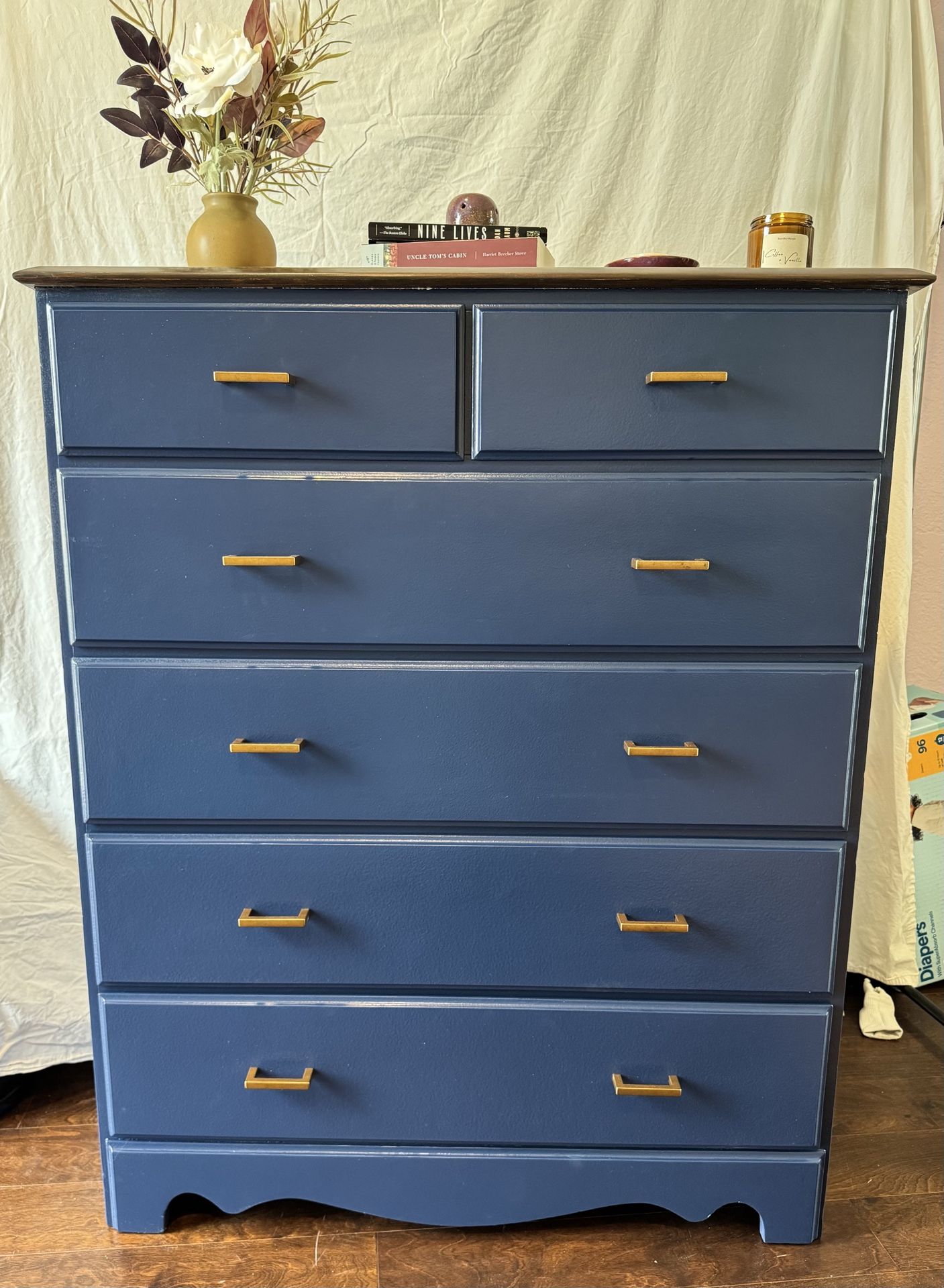 Hand-built solid wood 6 drawer dresser