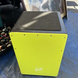 Cajon Drum By GB Fiesta Lime Crush, Excellent.  Cymbal 