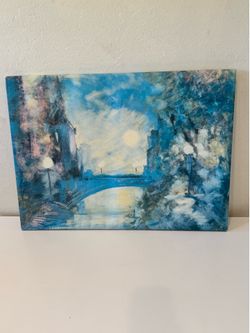 Art Expressionist Style IKEA canvas abstract painting 31.5” wide x 23” tall