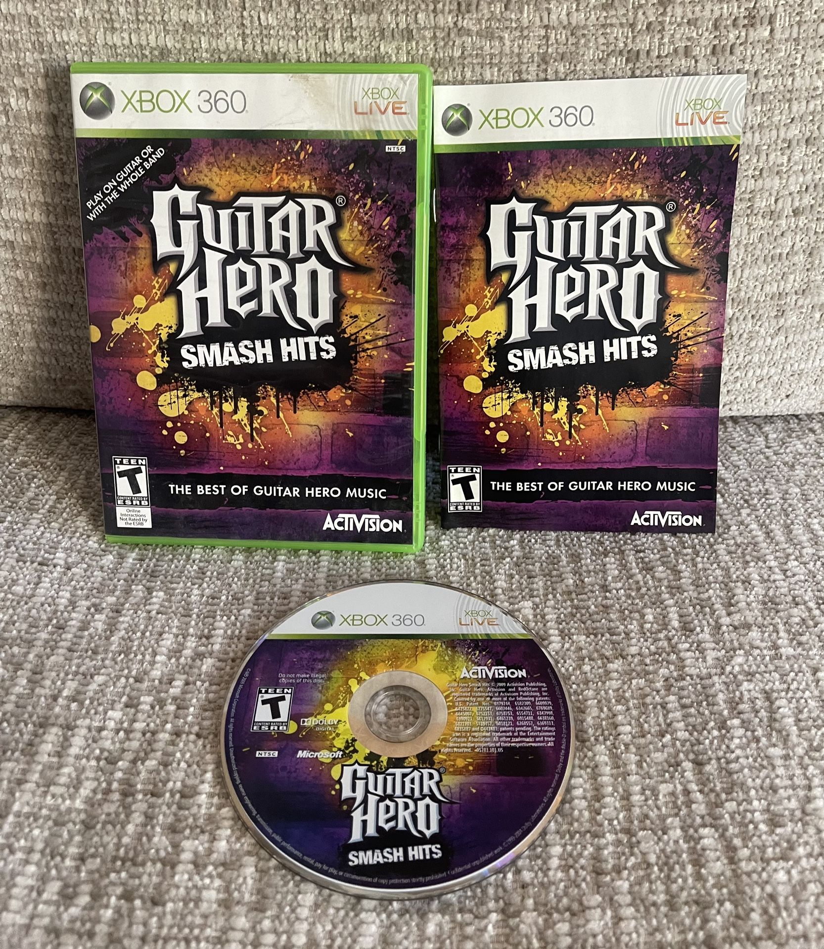Guitar Hero: Smash Hits Xbox 360 Microsoft 2009 TESTED and Working