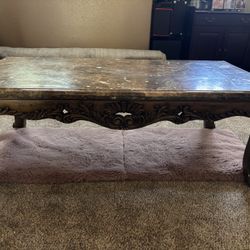 Marble Coffee Table and Corner Table (2 Pcs Set)