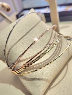 Brazalete semanario oro 14kt gold Bangle Bracelet set of 7