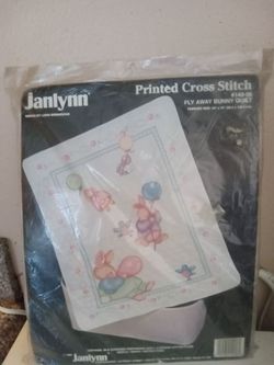 Janlynn Fly Away Bunny Quilt Cross Stitch Kit