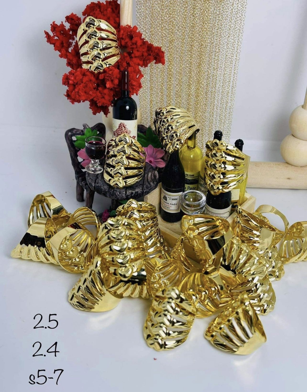 18k REAL PURE SOLID SAUDI GOLD RING 2.4g 6.5"