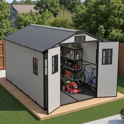 Ovios - Outdoor Storage Shed All Weather Tool Storage Shed for Garden Backyard - 8 x 12 FT