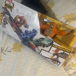 Toy car track with car