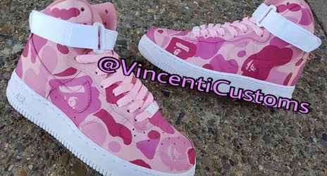 CUSTOM AF1 PINK BAPE