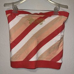 Rocawear, VTG Womens Coral Peach White  Sequins Tube Top Y2K, Size L