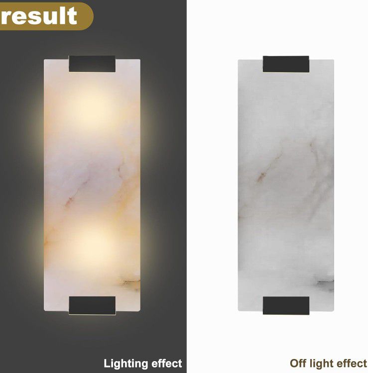 1-Nordic Style Wall Sconce with Marble Shade