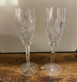 Waterford Slane Champagne Flute Lot Of 2 8.5in