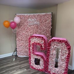 Flower Wall  And 60 Floral Numbers 