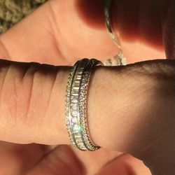 Size 9 1.6ct Moissanite & Sterling Silver Eternity Ring 