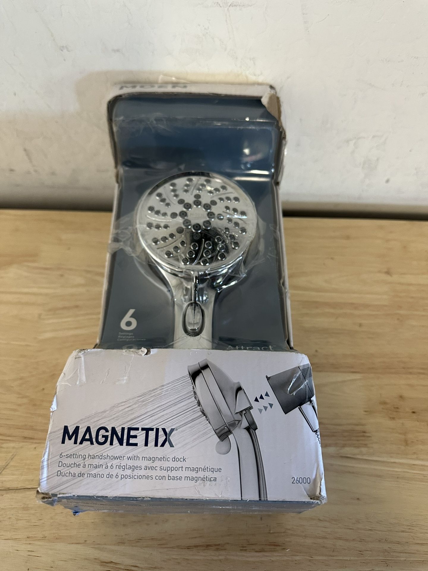 Moen 26000 Attract 6-Spray Wall Mount Handheld Shower Head 1.75 GPM in Chrome