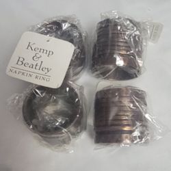 Set Of 4 Kemp And Beatley Napkin Rings Copper Made In India