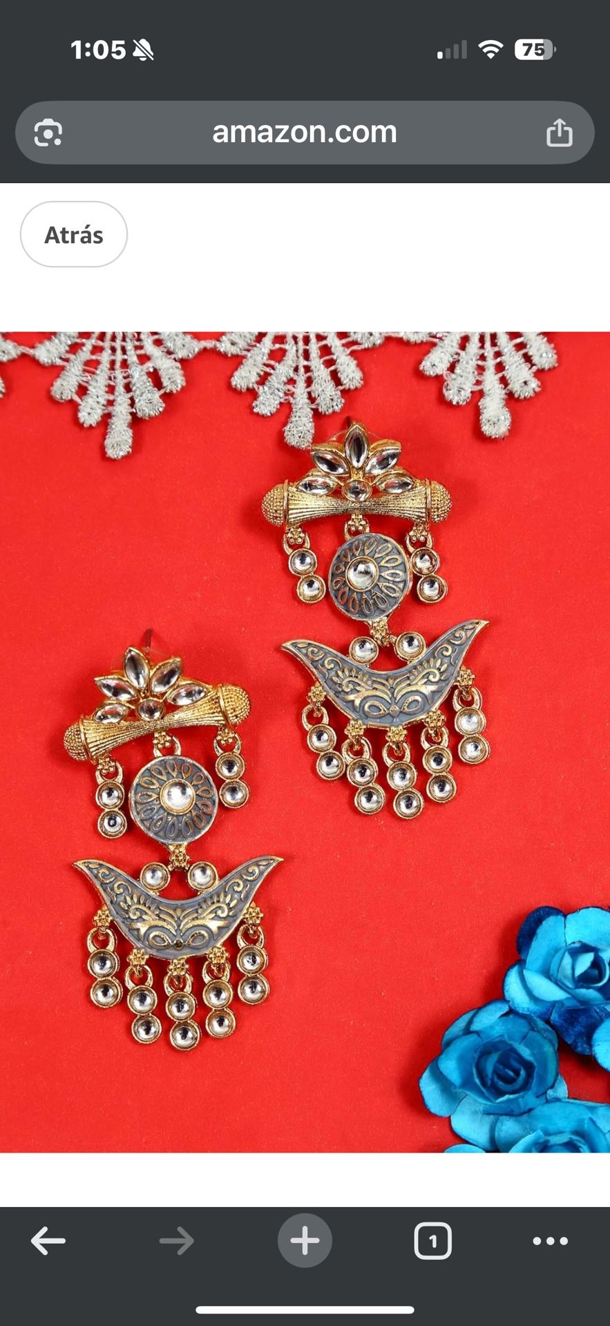 Bollywood Earrings Traditional Indian Gold Plated