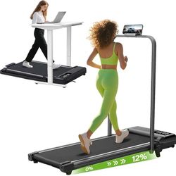 Walking Pad Treadmill with Incline & Handle Bar, 3.0HP Foldable Folding Treadmills for Home Small, Small Portable Treadmill with Handles, Walking pad 