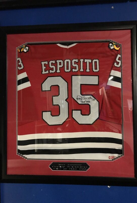 Tony Esposito Chicago Blackhawks Hall of Fame 1988 jersey