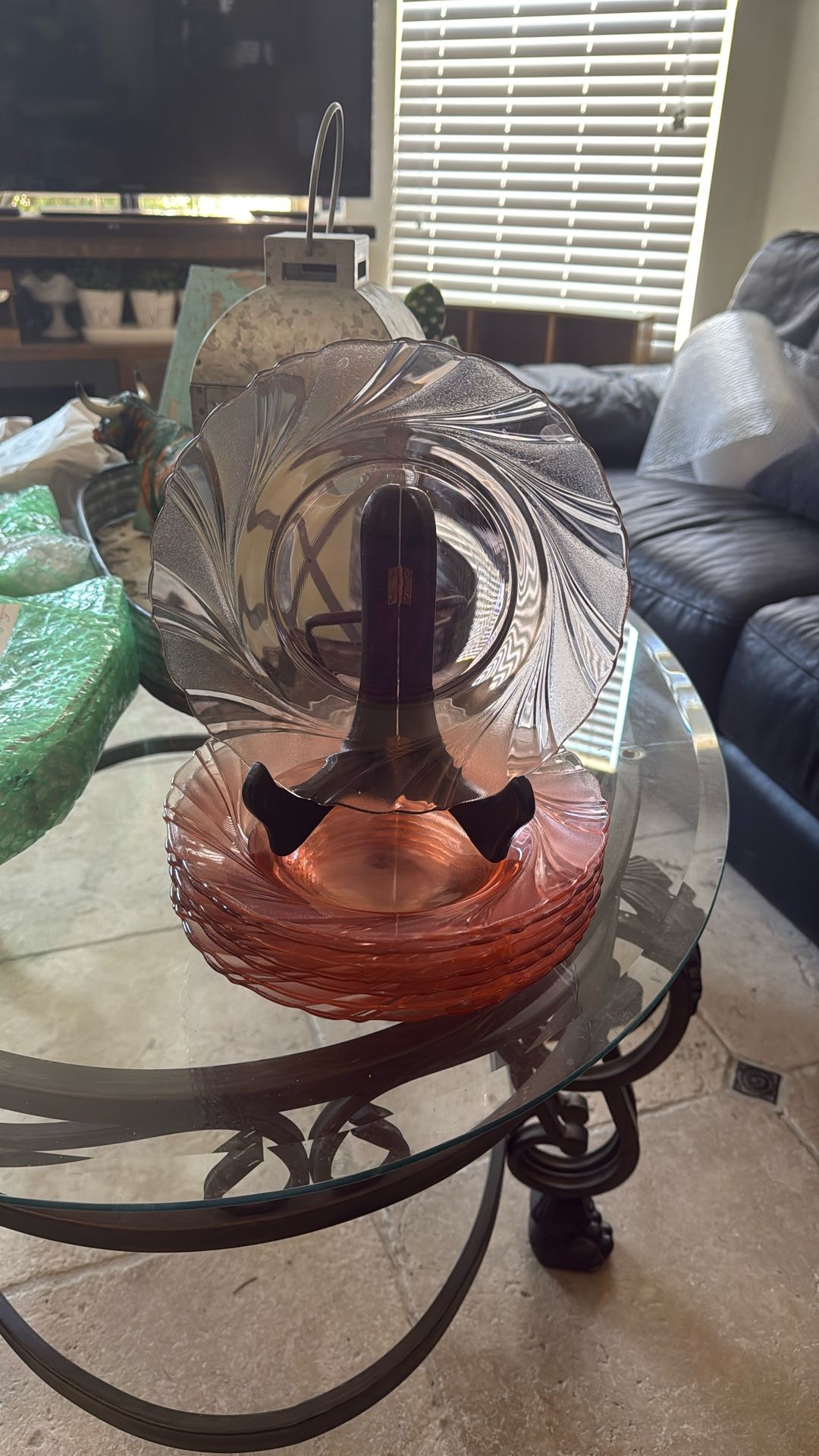 Pink depression bowls from France