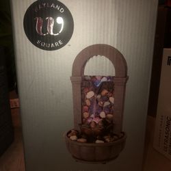 Wayland Square Led Lighted Table Fountain Rock Wall & Lotus