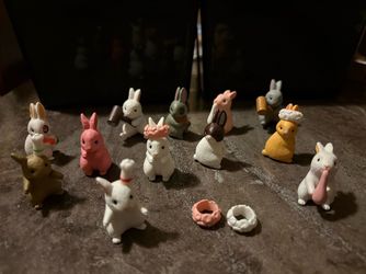12Pcs Cute Mini Rabbit Decoration Miniature