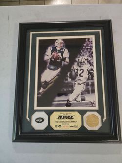 Fotografía histórica the New York and jets Chad pennington and Joe namath