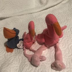 Ty ‘Pinky’the small and larger sized Flamingos Anti-teeny beanie baby scoop