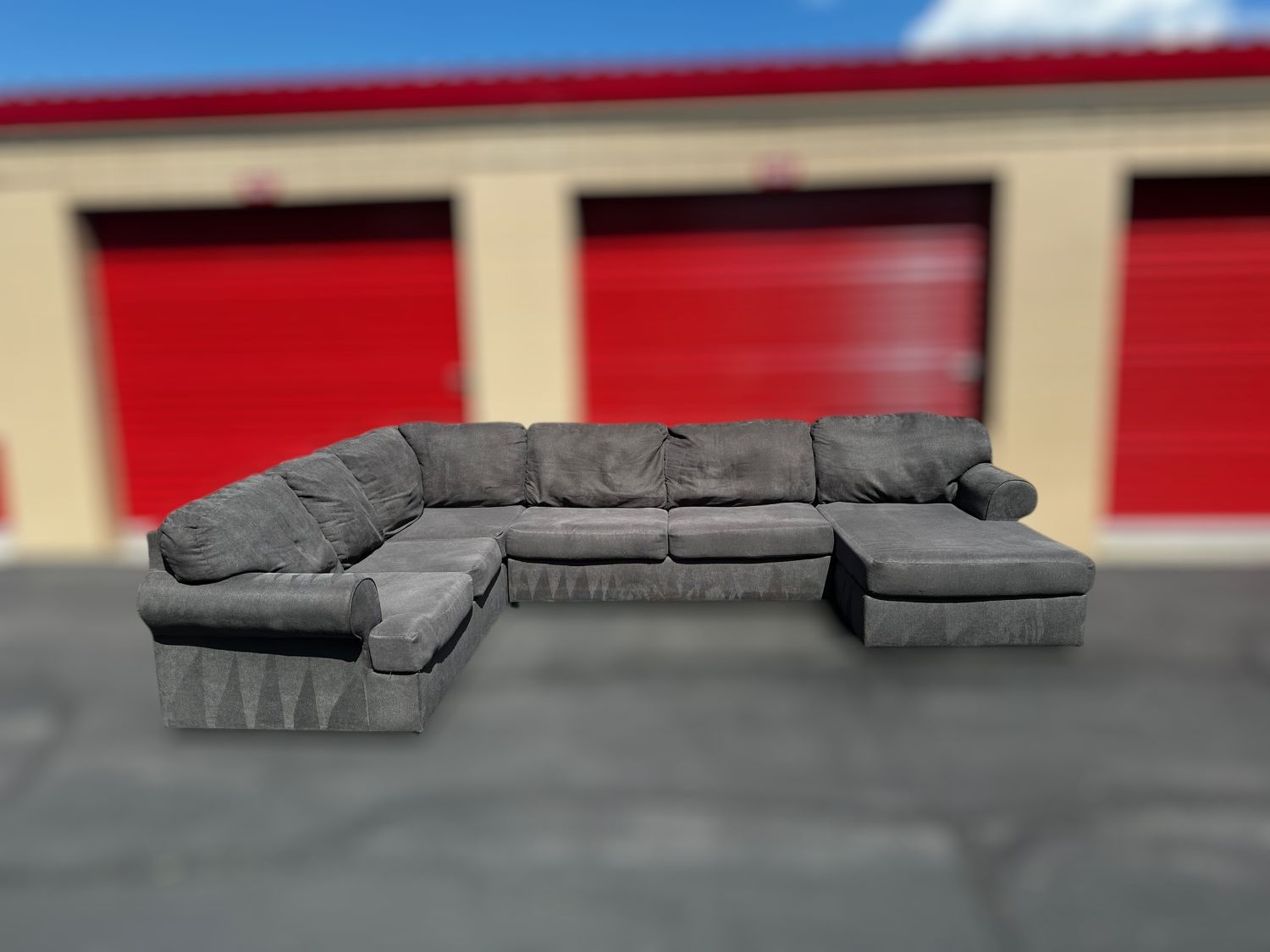 Free Delivery- gray 3-piece sectional couch