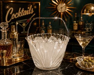 Elegant Brockway Glassware Pressed Glass Nouveau Ice Bucket