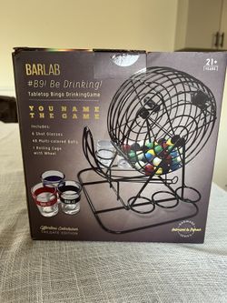 Barlab Bingo Drinking Game For Adults, 6 Shot Glasses Included 