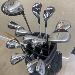 Callaway X Hot Golf set w/ Taylor Made Driver & Hybrids - Golf bag included