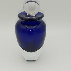 Gorgeous Vintage Cobalt Blue Crystal Perfume Bottle 