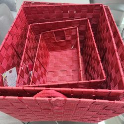 Red Storage Bins