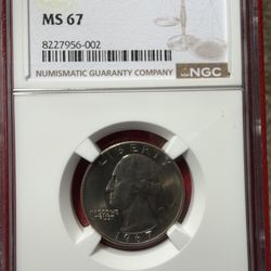 🪙 1967 SMS Washington Quarter  NGC MS67 – Special Mint Set Issue – Superb Gem