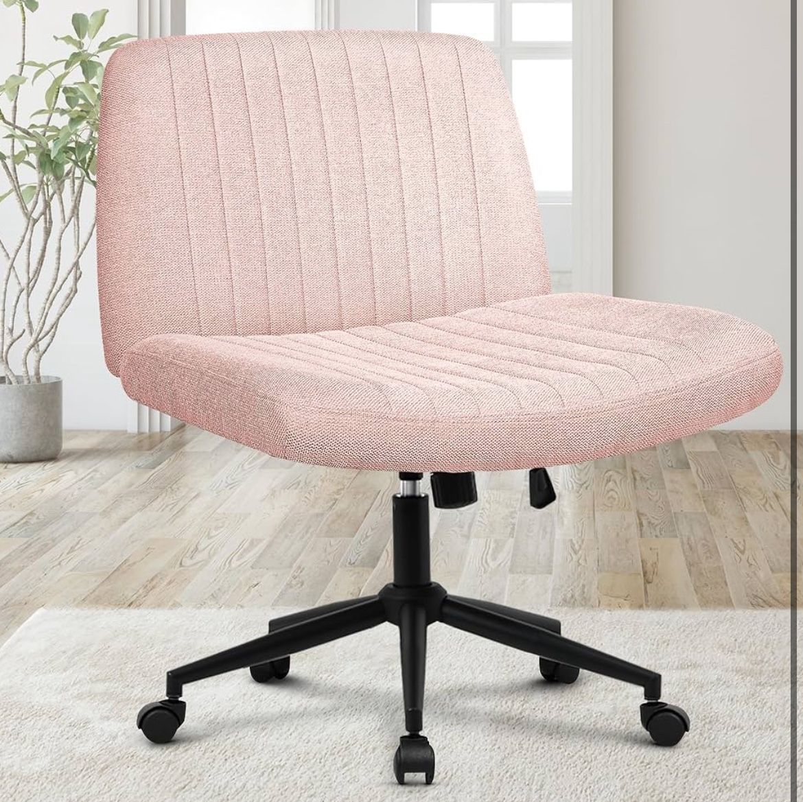 Wide Criss Cross Chair Home Office Vanity Wheels