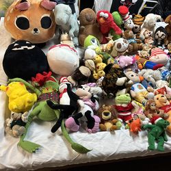 100 plus plushy lot condition varying used/ new with tags
