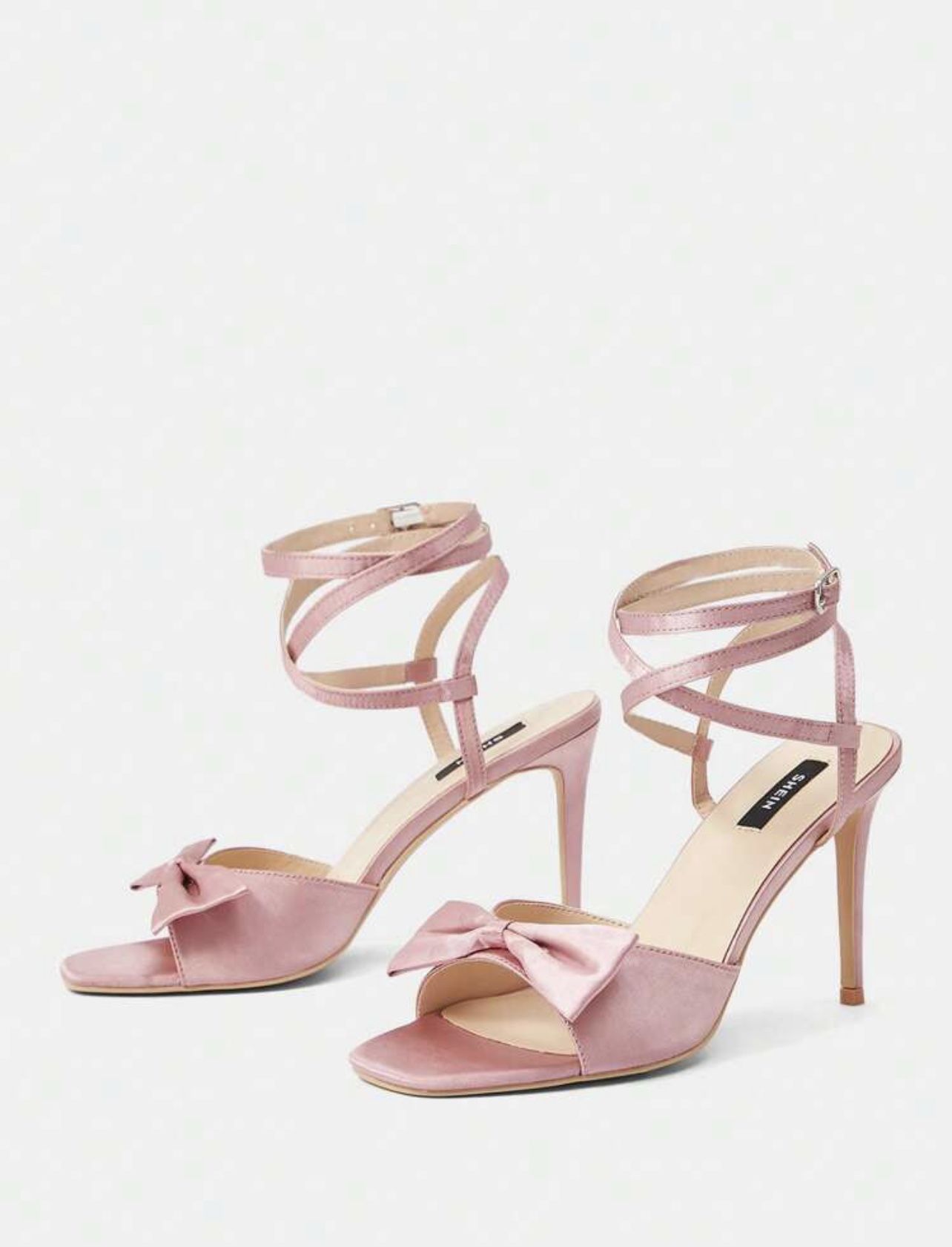 Glamorous Pink Satin Ankle Strap Stiletto Heeled Sandals *NEW*