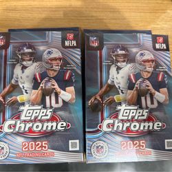 Two - 2025 Topps Chrome Football Value Boxes 🏈 2 X Sealed Boxes, In Hand!
