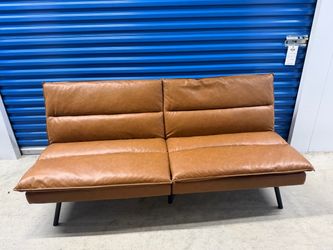 Brown Leather Futon