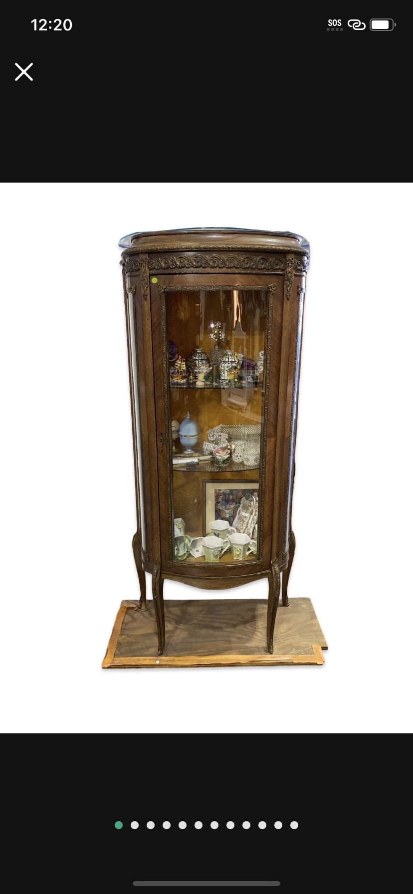 Antique Curio Wooden Cabinet From Spain 