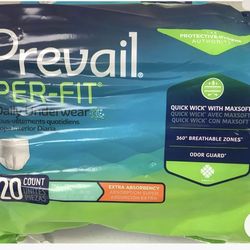 Prevail Per-fit Youth/woman’s Size 20-34” Underwear 4 Bags 20 Count Small